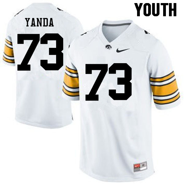 Youth Iowa Hawkeyes #73 Marshal Yanda College Football Jerseys-White